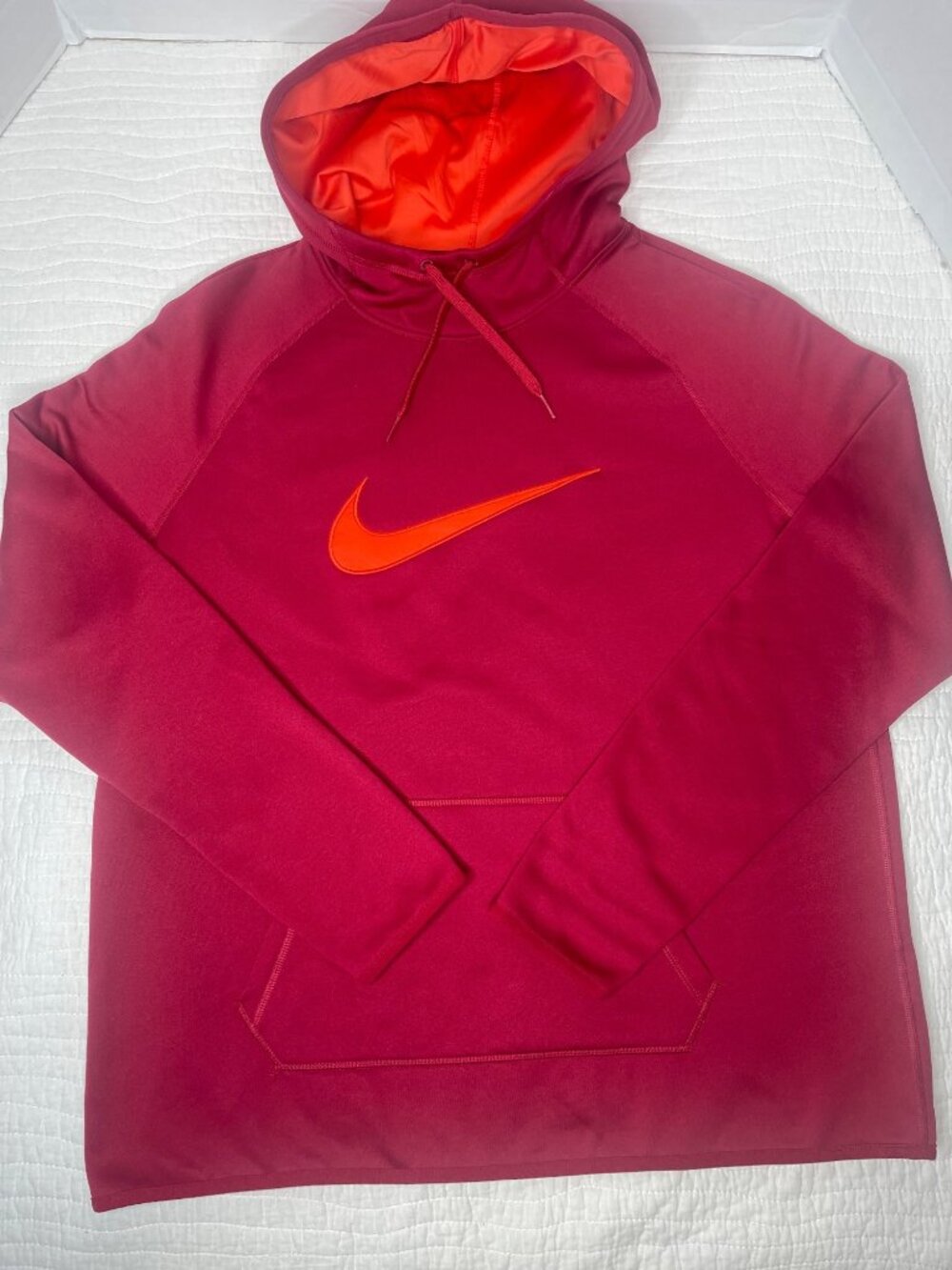 Nike Therma Training Dri-Fit Athletic Pullover Hoodie Women XL Red/Orange NEW